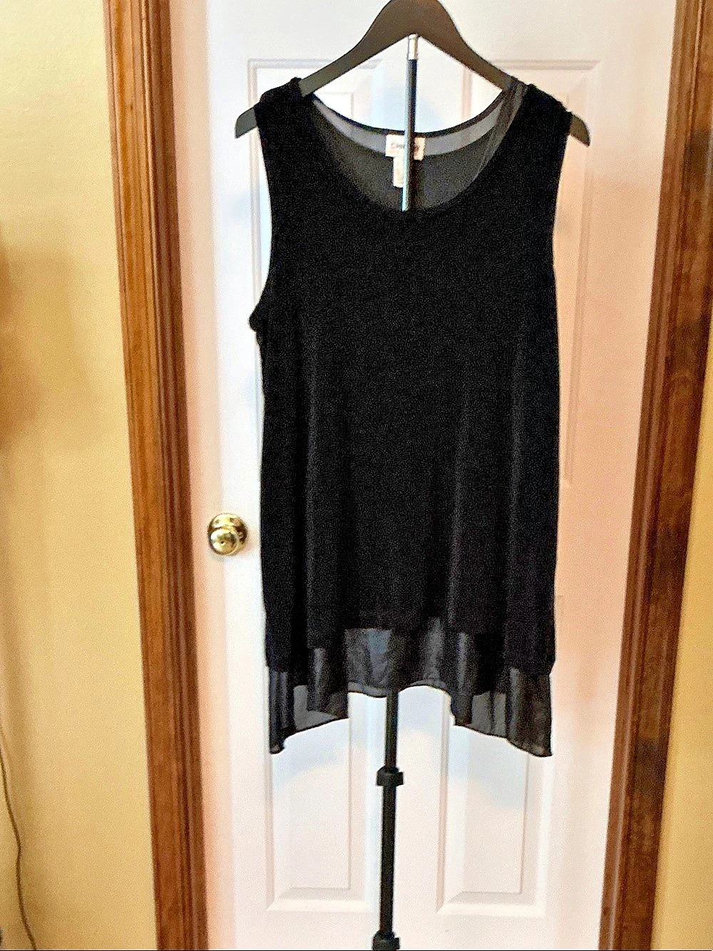 Chico's Travelers Black Sleeveless Tunic Size 3